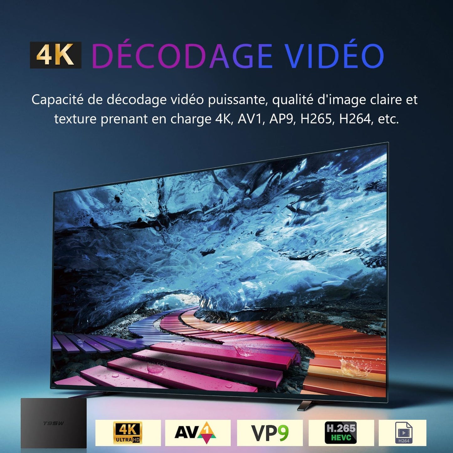 Android 11.0 TV Box avec Quad Core Arm Cortex-A35, 2 Go RAM 16 Go ROM, 4K HD, Double WiFi, Bluetooth 5.0 Smart Box