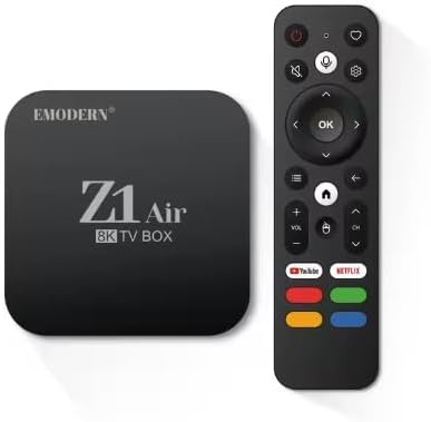 EMODERN Z1 AIR Android TV Box, Android 11.0 8 K Ultra HD Lecteur multimédia Allwinner h313 Double Bande WiFi 8K TV Box