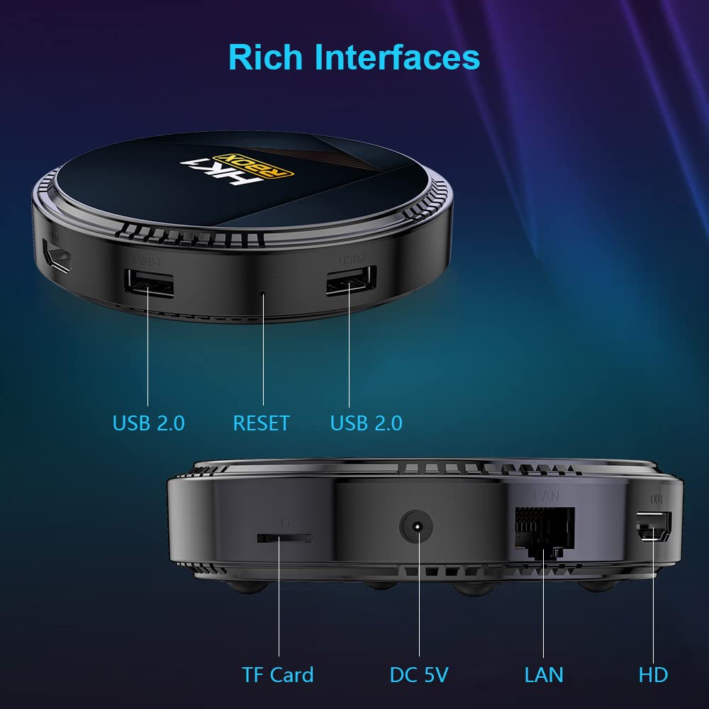 Android TV Box 11.0, Hk1 Rbox H8 4 Go De RAM 128 Go De ROM Avec H618 Quad-Core 64 Bits, Android Box Dual-Wifi 2,4 Ghz/5 Ghz BT 4.2 USB 3.0 3D 4K/6K Avec Mini Clavier Sans Fil,4gb+128gb