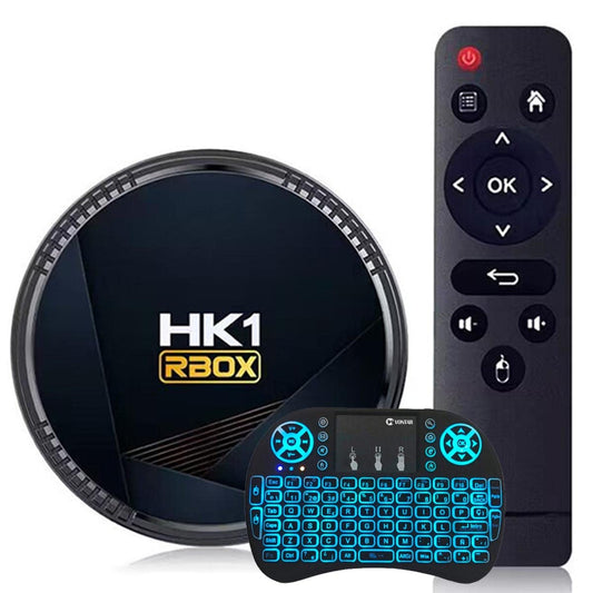 Android TV Box 11.0, Hk1 Rbox H8 4 Go De RAM 128 Go De ROM Avec H618 Quad-Core 64 Bits, Android Box Dual-Wifi 2,4 Ghz/5 Ghz BT 4.2 USB 3.0 3D 4K/6K Avec Mini Clavier Sans Fil,4gb+128gb