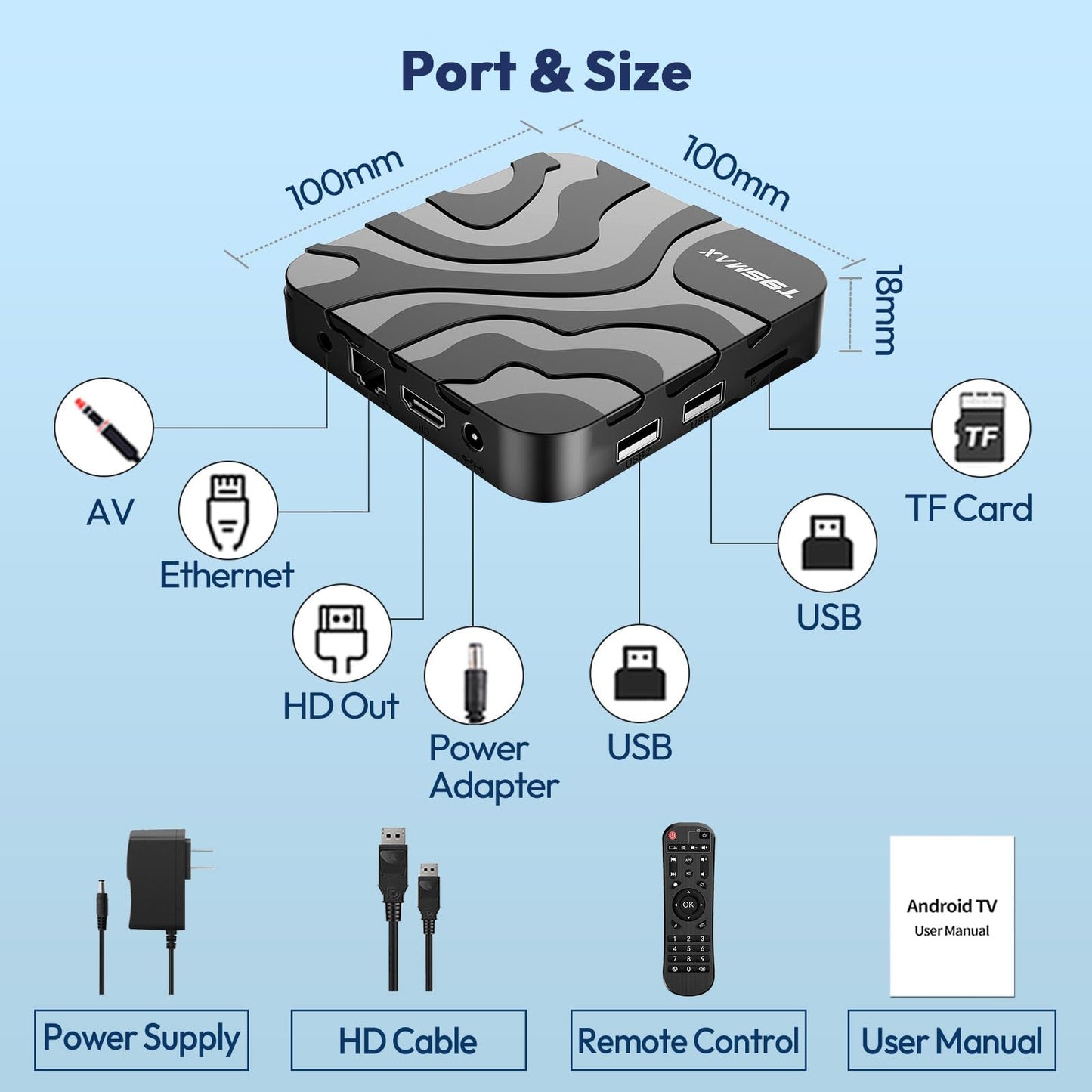 Android TV Box 12.0, T95MAX Android Box 4GB RAM 32GB ROM H618 Quad-Core CPU 6K TV Box Support 2.4/5G Dual WiFi Ethernet Bluetooth 4.0 H.265 Smart Box